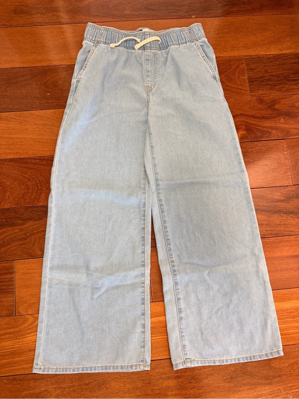 Old Navy Light Wash Wide-Leg Jeans with Drawstring